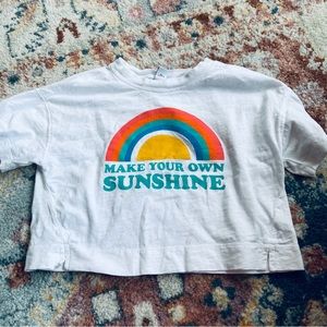 Old Navy Cropped Graphic Tee Make Your Own Sunshine White Girls Size Medium 8